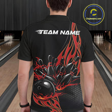 Load image into Gallery viewer, Custom Red Flame Bowling Men Polo Shirt, Team Jerseys Bowling League Shirt IPHW11281