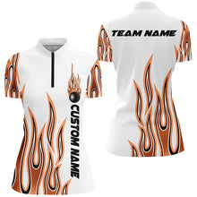 Load image into Gallery viewer, Personalized Flame Bowling Shirts For Women, Bowling Ball Custom Bowling Team Shirt IPHW4984