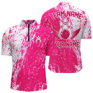 Personalized Bowling Shirts For Men And Women, Team Bowling Jerseys Bowling Pin |Pink IPHW4999