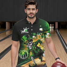 Load image into Gallery viewer, Custom Funny St Patricks Day Leprechaun Skull With Beer Bowling Team Polo Shirts Team Outfit IPHW8606