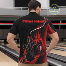 Load image into Gallery viewer, Custom Red Flame Bowling Men Jerseys, Bowling Team League Shirt Bowlers Jerseys IPHW11295