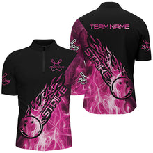 Load image into Gallery viewer, Custom Pink Flame Bowling Shirts For Men, Bowling Team Shirts Bowling Strike IPHW7156