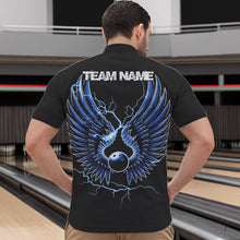 Load image into Gallery viewer, Blue Thunder Lightning Bowling Wings Custom Bowling Team Quarter-Zip Shirts For Men IPHW8393