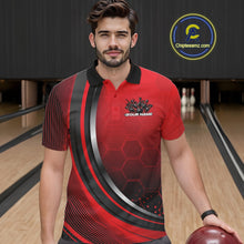 Load image into Gallery viewer, Custom Red Flame Bowling Jerseys, Bowling Team Men Polo Shirt Bowlers Outfit IPHW11314