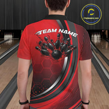 Load image into Gallery viewer, Custom Red Flame Bowling Jerseys, Bowling Team Men Polo Shirt Bowlers Outfit IPHW11314