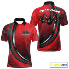 Load image into Gallery viewer, Custom Red Flame Bowling Jerseys, Bowling Team Men Polo Shirt Bowlers Outfit IPHW11314