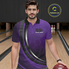 Load image into Gallery viewer, Custom Purple Flame Bowling Jerseys, Bowling Team Men Polo Shirt Bowlers Outfit IPHW11316