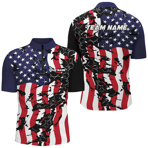 American Flag Custom Bowling Team Shirts For Men And Women, Patriotic Bowling Team Jerseys IPHW6978