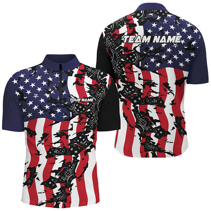 American Flag Custom Pickleball Team Shirts For Men And Women, Patriotic Pickleball Jerseys IPHW6980