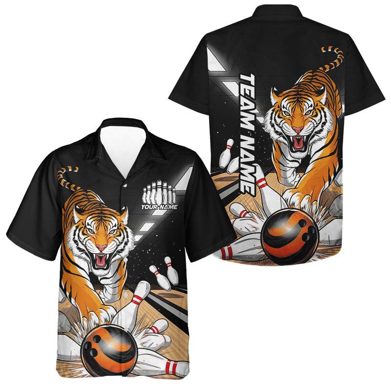 Custom Tiger Bowling Hawaiian Shirts For Men, Tiger Bowling Team Shirt Bowler Outfits IPHW7980