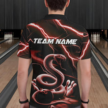 Load image into Gallery viewer, Custom Black And Red Thunder Lightning Snake Bowling Polo Shirts For Men, Team Outfits IPHW8649