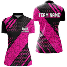 Load image into Gallery viewer, Bowling Ball Pattern Custom Bowling Team Jerseys, Bowlers Shirts For Women | Pink IPHW6477
