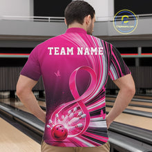 Load image into Gallery viewer, Custom Pink Ribbon Breast Cancer Awareness Bowling Quarter-Zip Shirt For Men, Hope Bowling Shirt IPHW11333