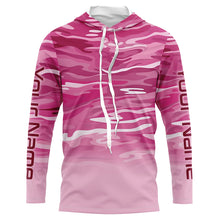 Load image into Gallery viewer, Pink Camo Custom Long Sleeve Tournament Performance Fishing Shirts For Charter Fishing Trip IPHW5797