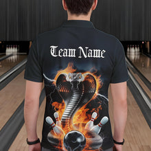 Load image into Gallery viewer, Custom Flame Cobra Snake Bowling Team Polo Shirts For Men, Bowling Tournament Outfit IPHW8668