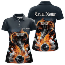 Load image into Gallery viewer, Custom Flame Cobra Snake Bowling Team Polo Shirts For Women, Bowling Tournament Outfit IPHW8668