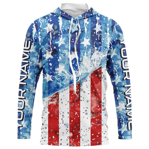 American Flag Custom Long Sleeve Uv Protection Fishing Shirts, Patriotic Fishing Jersey IPHW6849
