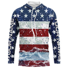 Load image into Gallery viewer, American Flag Custom Long Sleeve Uv Protection Fishing Shirts, Patriotic Fishing Jersey IPHW6850