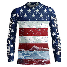 Load image into Gallery viewer, American Flag Custom Long Sleeve Uv Protection Fishing Shirts, Patriotic Fishing Jersey IPHW6850