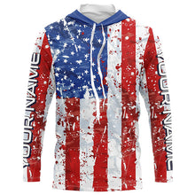 Load image into Gallery viewer, American Flag Custom Long Sleeve Uv Protection Fishing Shirts, Patriotic Fishing Jersey IPHW6851