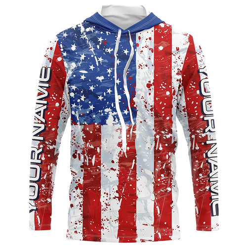 American Flag Custom Long Sleeve Uv Protection Fishing Shirts, Patriotic Fishing Jersey IPHW6851