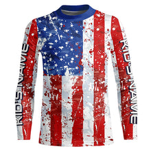 Load image into Gallery viewer, American Flag Custom Long Sleeve Uv Protection Fishing Shirts, Patriotic Fishing Jersey IPHW6851