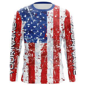 American Flag Custom Long Sleeve Uv Protection Fishing Shirts, Patriotic Fishing Jersey IPHW6851