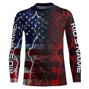 American Flag Custom Long Sleeve Uv Protection Fishing Shirts, Patriotic Fishing Jersey IPHW6852