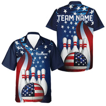 Load image into Gallery viewer, American Flag Custom Patriotic Bowling Shirts For Men And Women, Team Bowling League Shirts Uniform IPHW7555