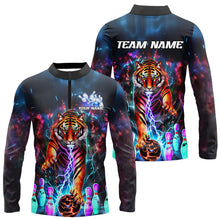 Load image into Gallery viewer, Custom Colorful Thunder Lightning Tiger Bowling Team Shirt For Men, Bowling League Shirt Outfit IPHW7996