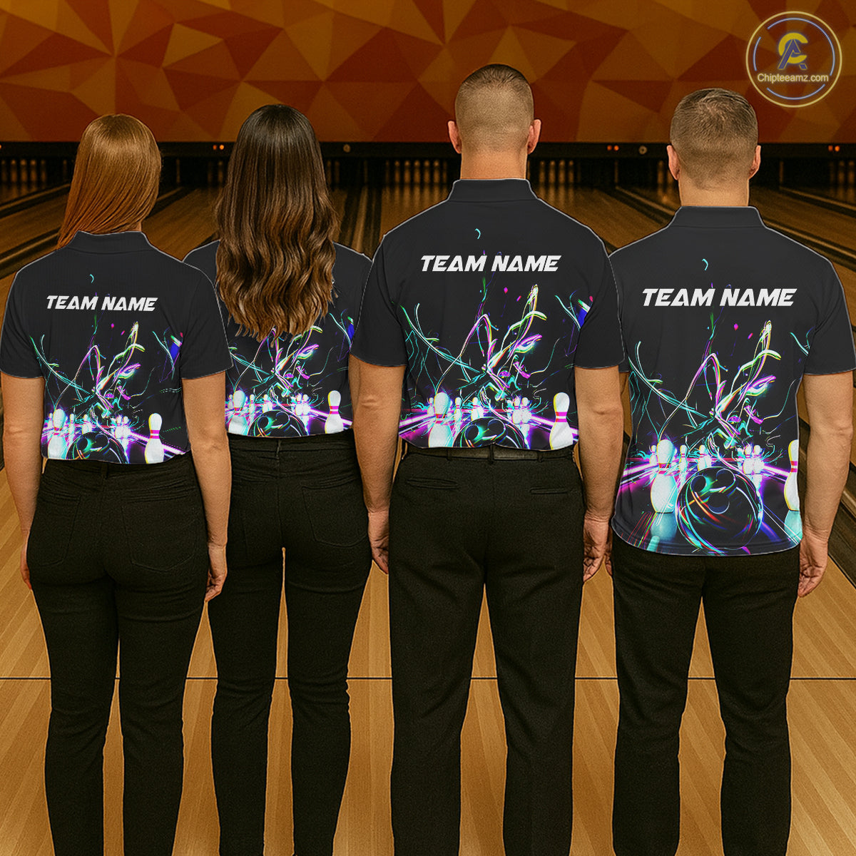 Neon Style Custom Bowling Shirts For Men, Glowing Electric Bowling Team Shirt Bowler Outfits IPHW8001