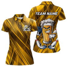 Load image into Gallery viewer, Custom Funny Beer Bowling Women Polo Shirts For Bowlers, Humorous Beer And Bowling Jerseys IPHW8932