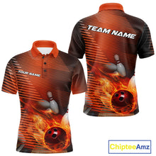 Load image into Gallery viewer, Custom Multi-Color Flame Bowling Tournament Shirts For Men, Women And Kid, Fire Bowling Jerseys IPHW9379