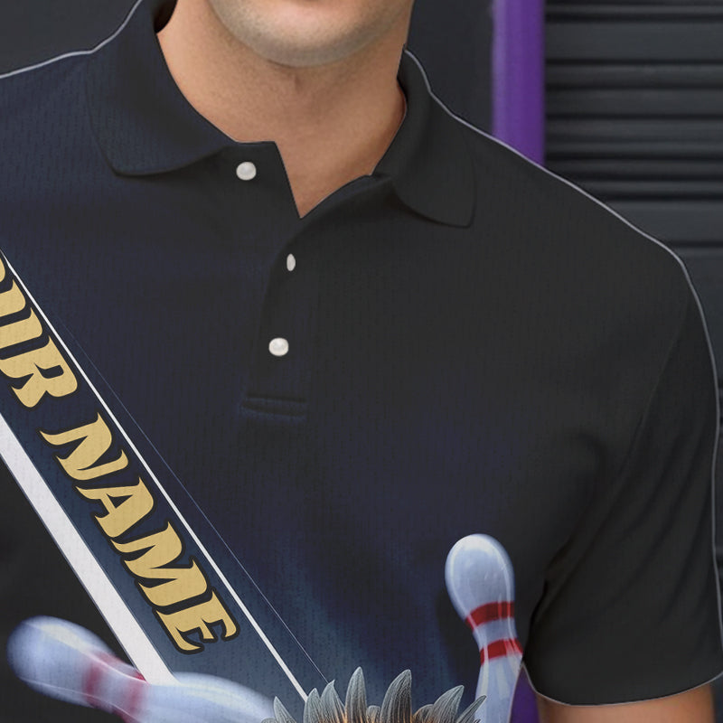 Custom Sunflower Bowling Polo Shirts For Men, Sunflower Bowling Team Shirt With Name IPHW8438