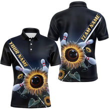 Load image into Gallery viewer, Custom Sunflower Bowling Polo Shirts For Men, Sunflower Bowling Team Shirt With Name IPHW8438