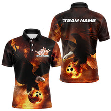 Load image into Gallery viewer, Custom Flame Eagle Bowling Polo Shirts For Men, Ealge Bowling Team Shirt With Name IPHW8447