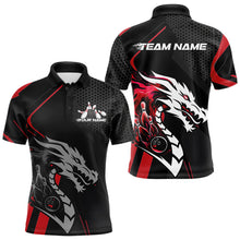 Load image into Gallery viewer, Custom Black And Red Dragon Bowling Jerseys, Bowling Team Men Polo Shirts Bowlers Outfit IPHW8701