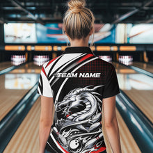 Load image into Gallery viewer, Custom Black And Red Dragon Bowling Team Women Quarter-Zip Shirts, Dragon Bowling Jerseys IPHW8705