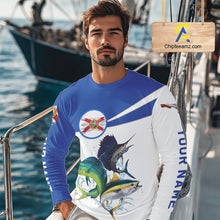 Load image into Gallery viewer, Custom Mahi Mahi, Sailfish, Tuna Florida Long Sleeve Saltwater Fishing Shirts For Men IPHW11353