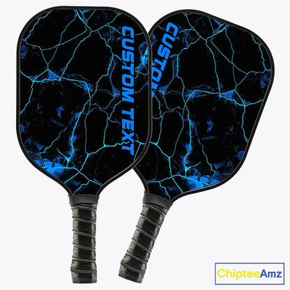 Blue Thunder Lightning Pickleball Paddle With Cusom Name Or Text, Pickleball Team Paddles IPHW7230