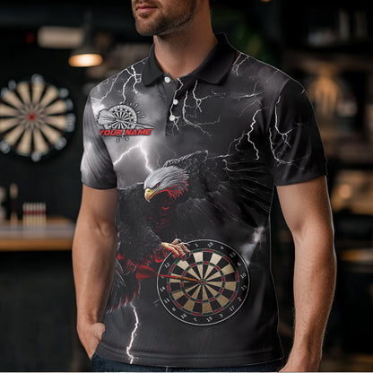 Custom Thunder Lightning Red Eagle Dart Polo Shirts For Men, Dart Team Jerseys With Name IPHW8483