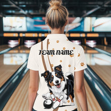 Load image into Gallery viewer, Custom Funny Border Collie Dog Bowling Women Quarter-Zip Shirt, Dog Paw Bowler Outfit IPHW8974