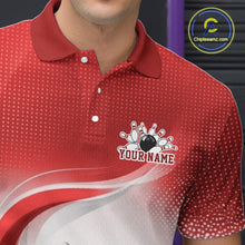 Load image into Gallery viewer, Custom Bowling Tournament Polo Shirts For Men, Bowling League Team Shirt | Red IPHW11372