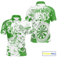 Load image into Gallery viewer, Custom Green Splatter Dartboard Darts Team Shirt For Men, Dart League Jerseys For Players IPHW10598