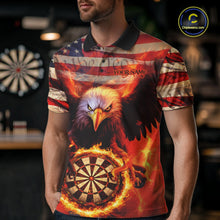 Load image into Gallery viewer, Custom Patriotic Eagle We The People Flame Darts Shirt For Men, Vintage US Flag Dart Shirt IPHW10600