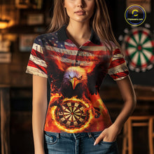 Load image into Gallery viewer, Custom Patriotic Eagle We The People Flame Darts Shirt For Women, Vintage US Flag Dart Shirt IPHW10600
