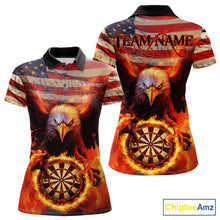 Load image into Gallery viewer, Custom Patriotic Eagle We The People Flame Darts Shirt For Women, Vintage US Flag Dart Shirt IPHW10600