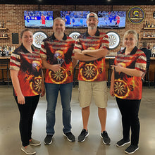 Load image into Gallery viewer, Custom Patriotic Eagle We The People Flame Darts Shirt For Men, Vintage US Flag Dart Shirt IPHW10600