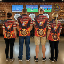 Load image into Gallery viewer, Custom Patriotic Eagle We The People Flame Darts Shirt For Men, Vintage US Flag Dart Shirt IPHW10600