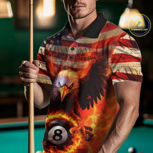 Load image into Gallery viewer, Custom Patriotic Eagle We The People Flame Billiard Shirt For Men, US Flag 8-Ball Shirt IPHW10601